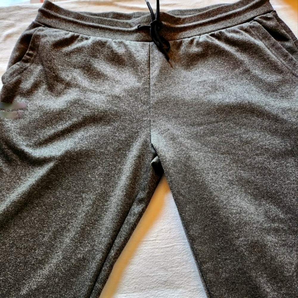 Hurley Mens Fleece Lined Jogger Sweatpants Charcoal Gray Heather XL Reflective